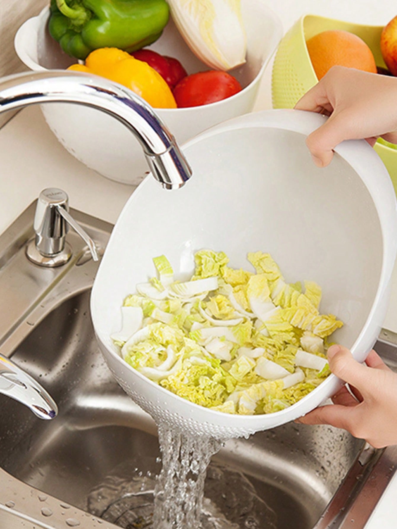 1pc Plastic Rice Washing Drain Basket