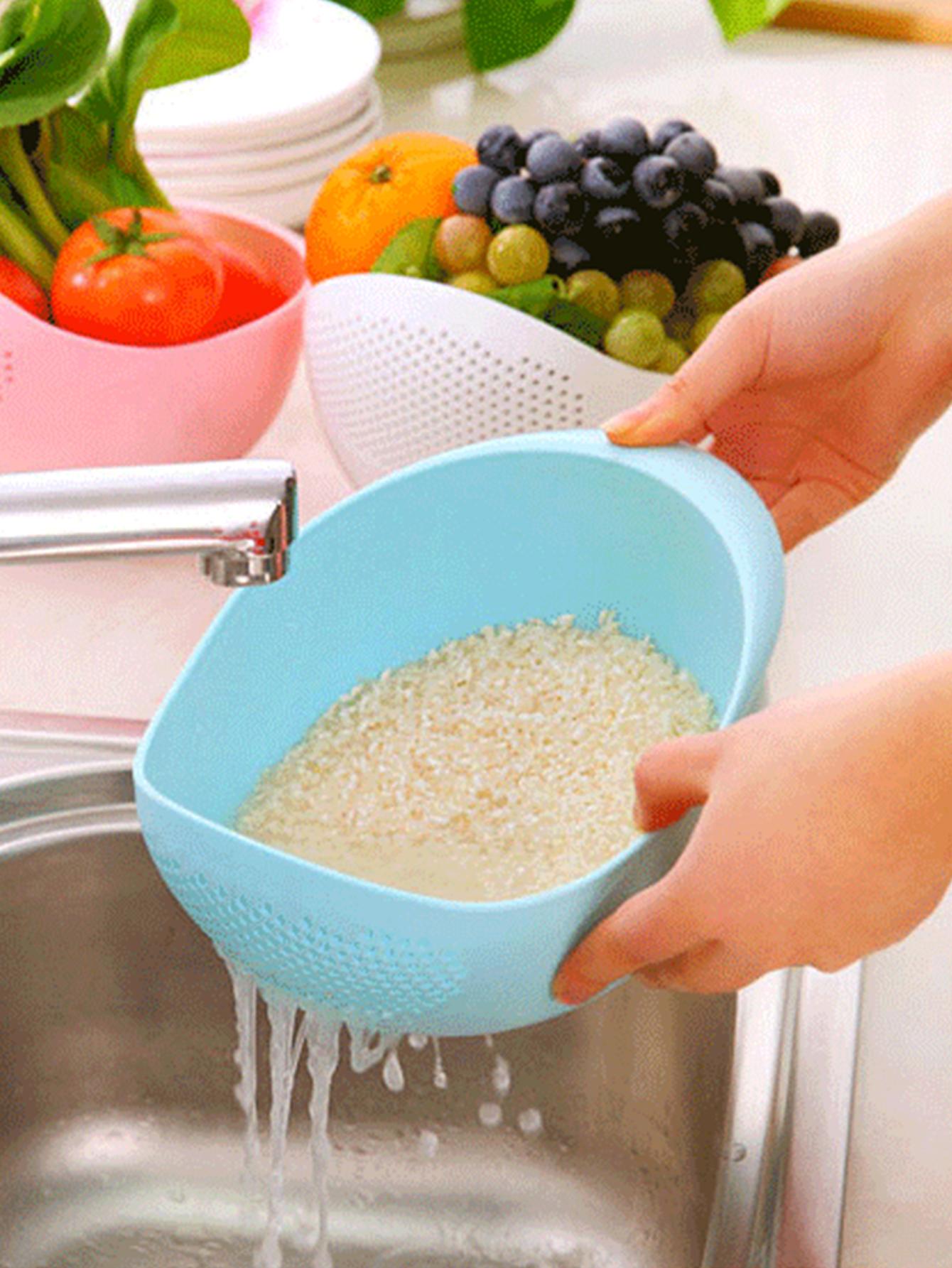 1pc Plastic Rice Washing Drain Basket