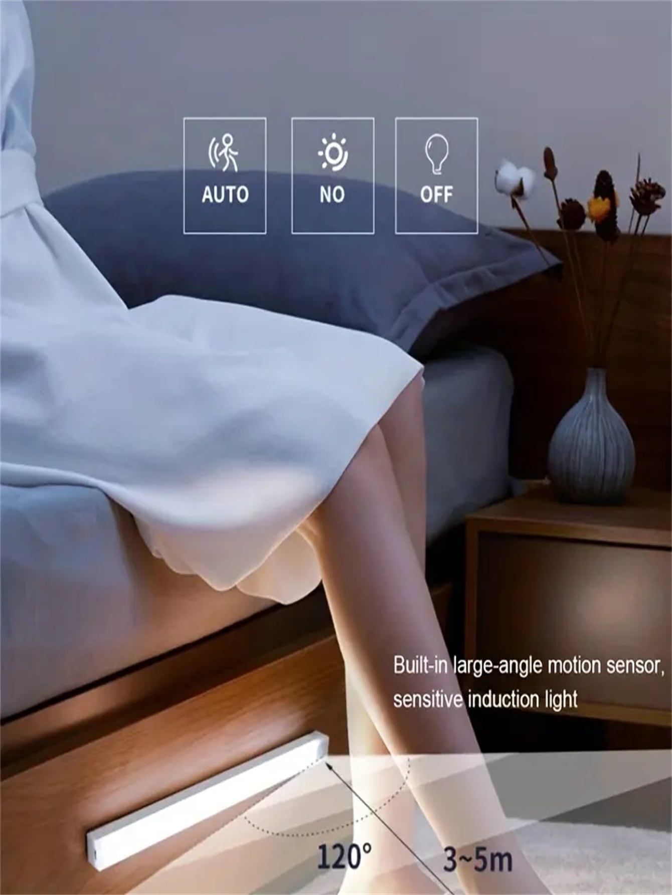 1pc Led Wireless Motion Sensor Cabinet Light