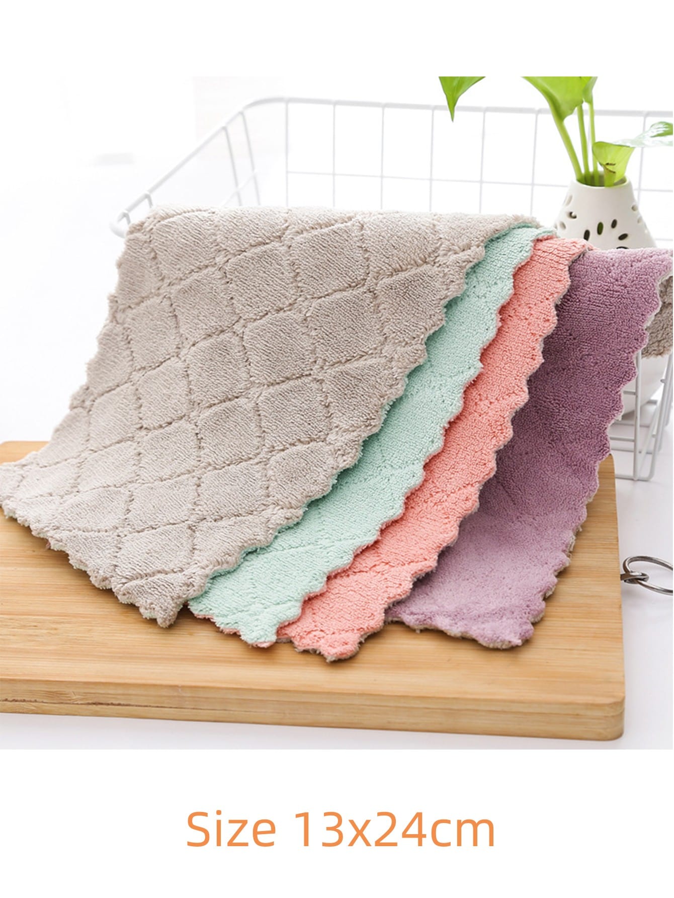 5pcs Double-sided Coral Velvet Dishcloth