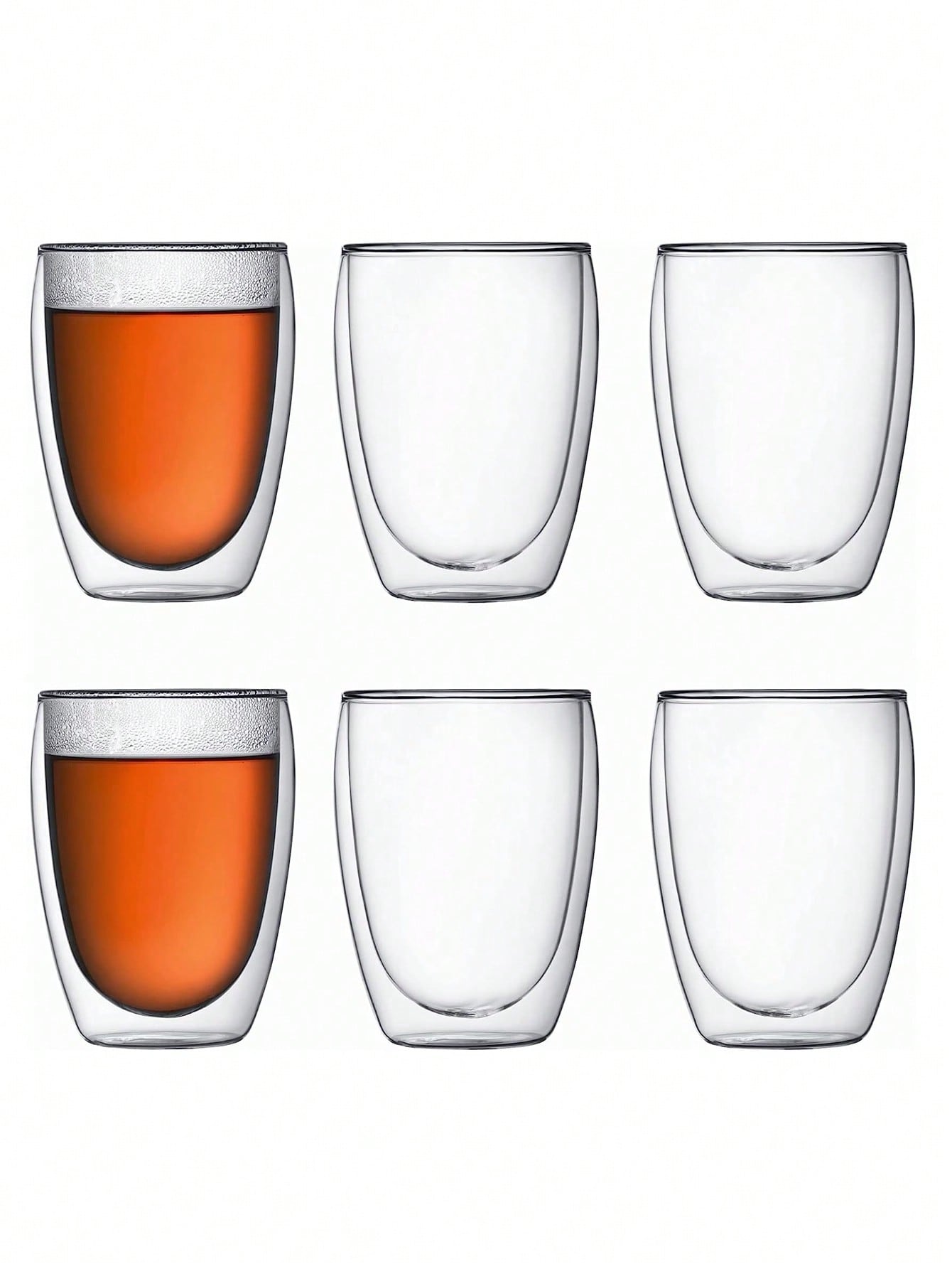 1pc/4pcs 400ml/500ml Transparent Glass Cup With Lid And Straw