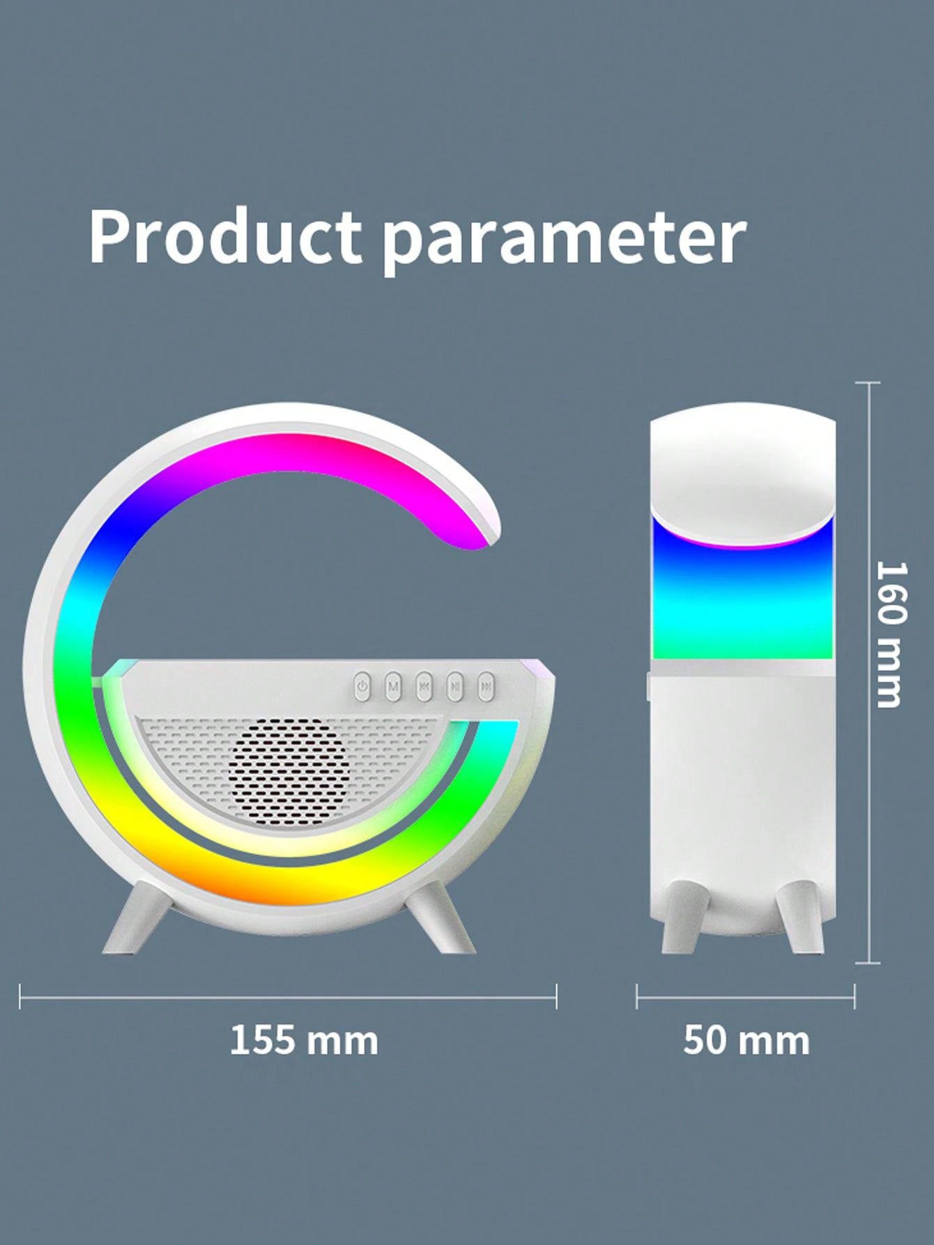 Wireless Charger Digital Clock Atmosphere Lamp, 3 In 1