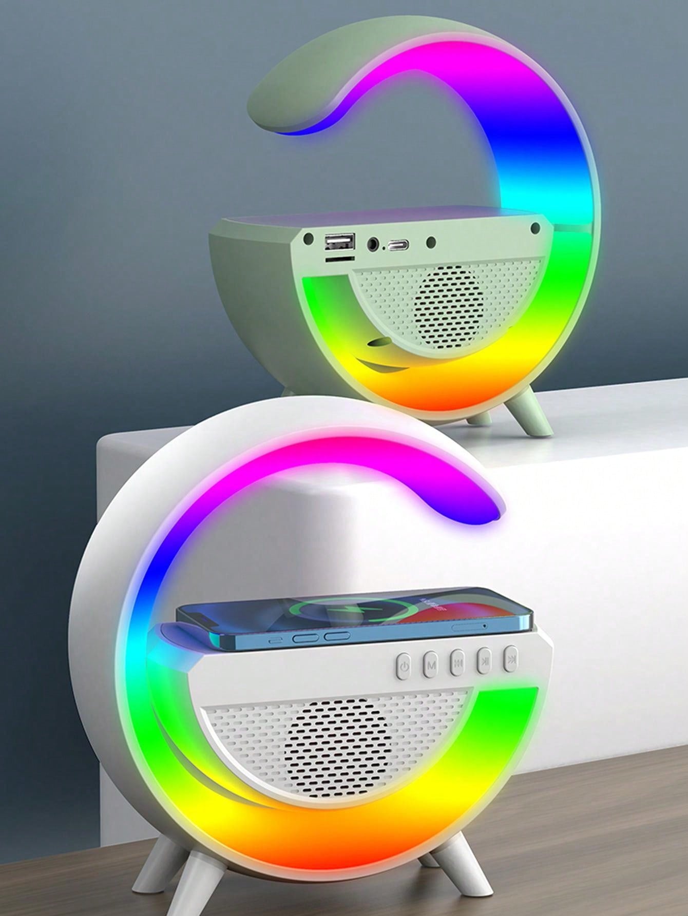 Wireless Charger Digital Clock Atmosphere Lamp, 3 In 1