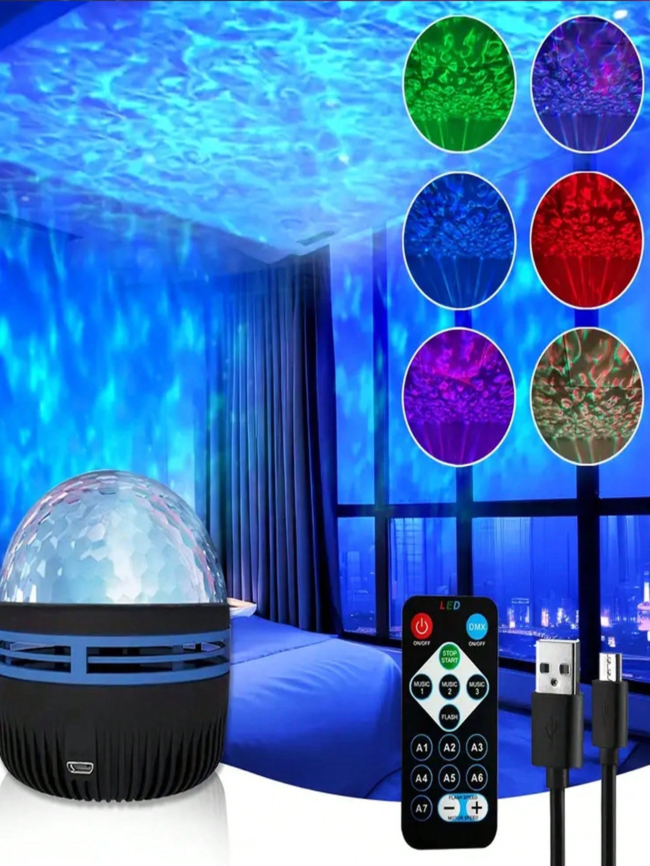 1pc 1pc Star Projector, Galaxy Projector, Bedroom Night Light Projector