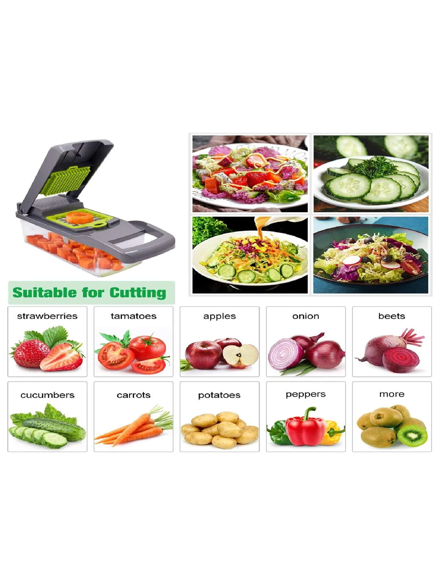 16pcs/set Vegetable Chopper, Multi-functional
