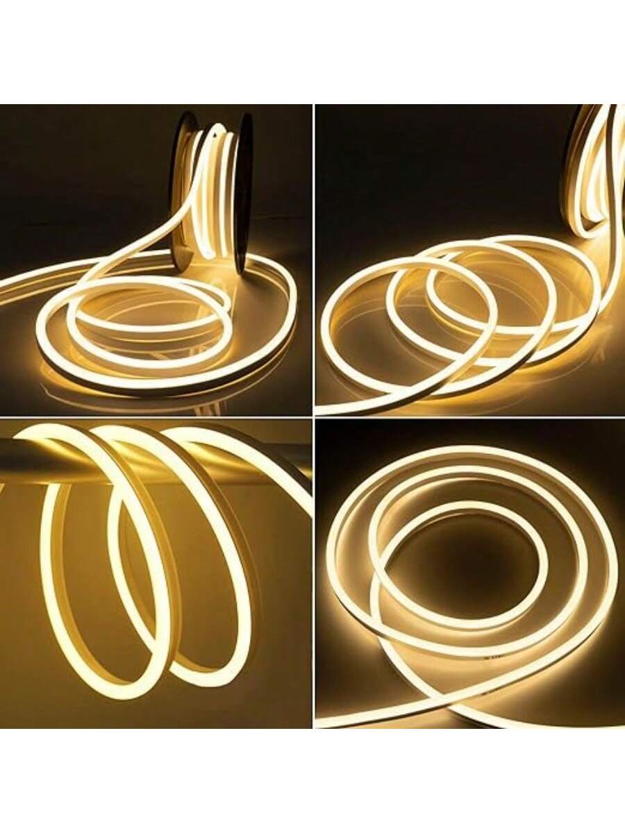 1pc 5v Usb Led Neon Light Strip, White Color With Button Switch