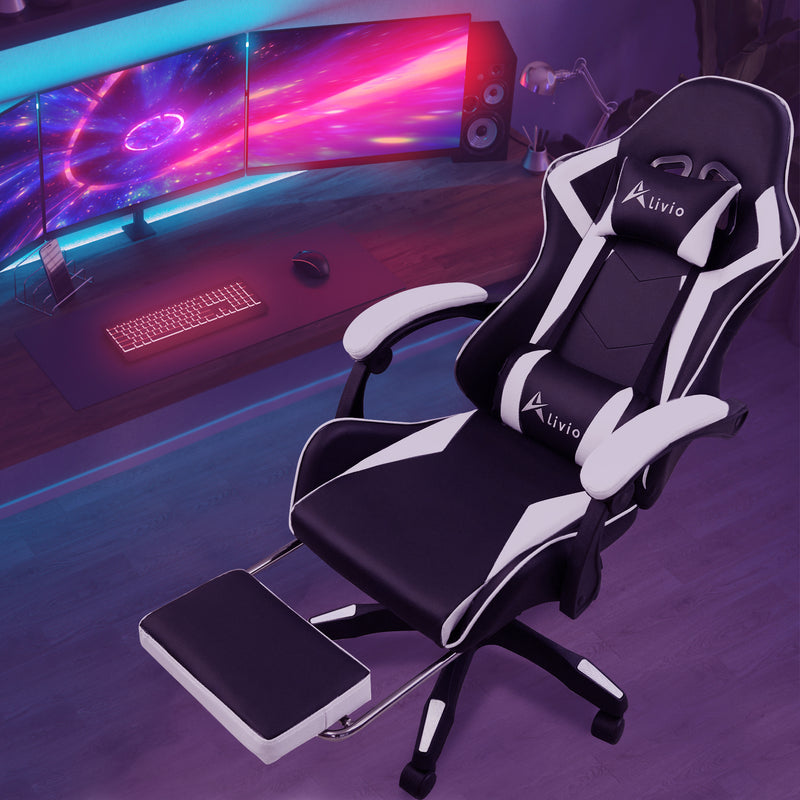 360° Reclining Swivel Gaming Chair With Foot Rest & Massager- 5 Colours