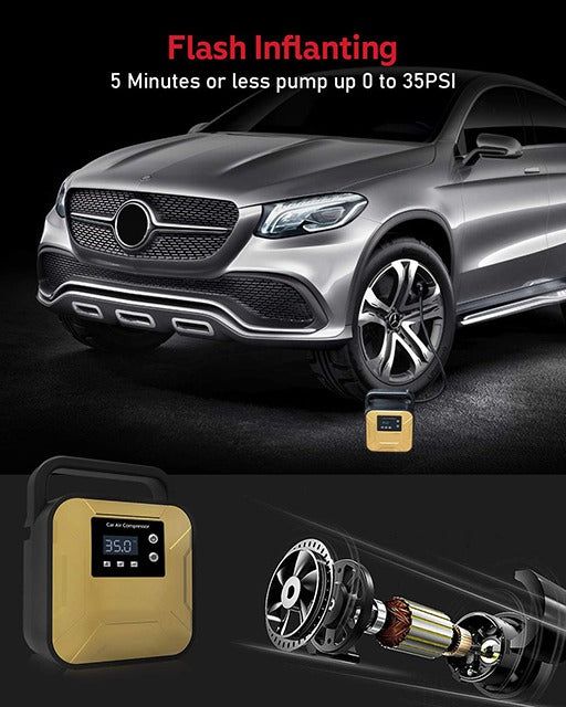 Digital Corded 12v Air Compressor Inflator Car Pump Tyres Portable Air Compressor With LED Display