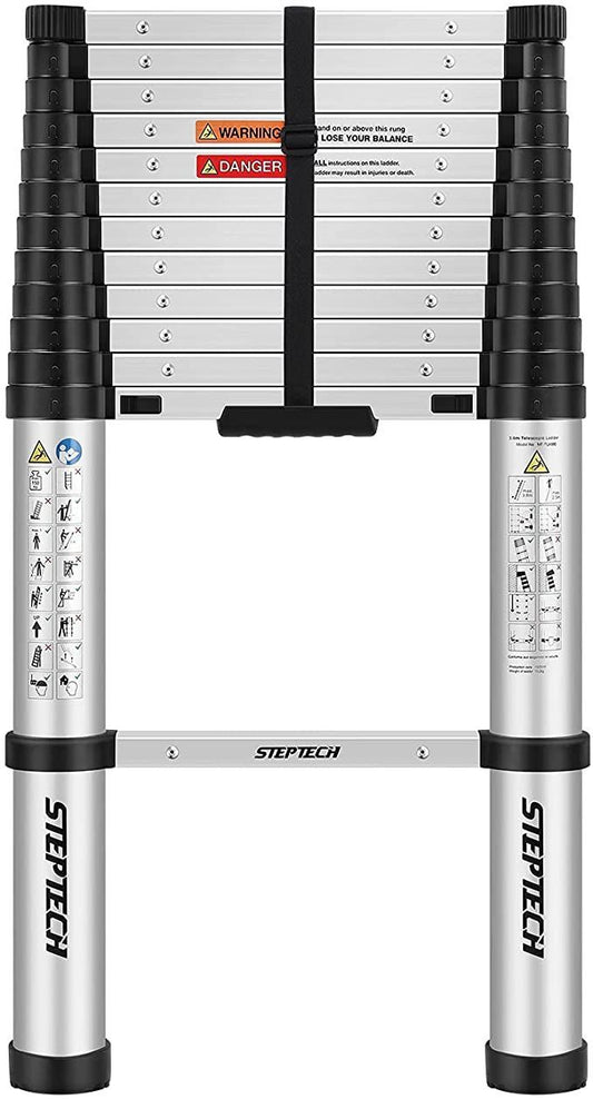 2.9m Telescopic Ladder Extendable Collapsible Heavy Duty 150kg