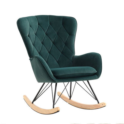 Comfortable Rocking Chair, Velvet Rocking Chair for Nursery, Bedroom, Balcony
