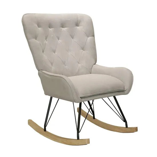Comfortable Rocking Chair, Velvet Rocking Chair for Nursery, Bedroom, Balcony