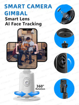 (pink) Automatic Face Tracking Gimbal Tripod