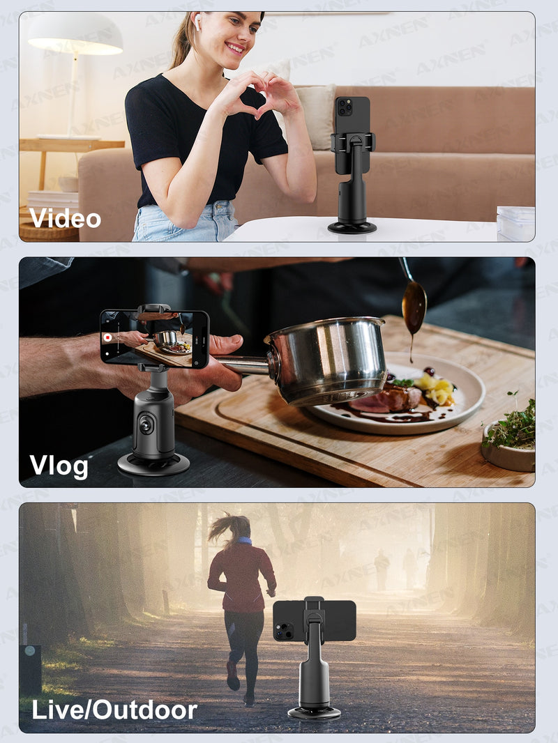 (pink) Automatic Face Tracking Gimbal Tripod