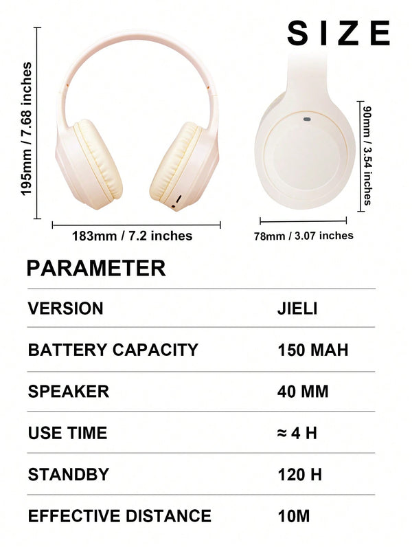 Wireless Headset With Full Coverage, Over-ear Design