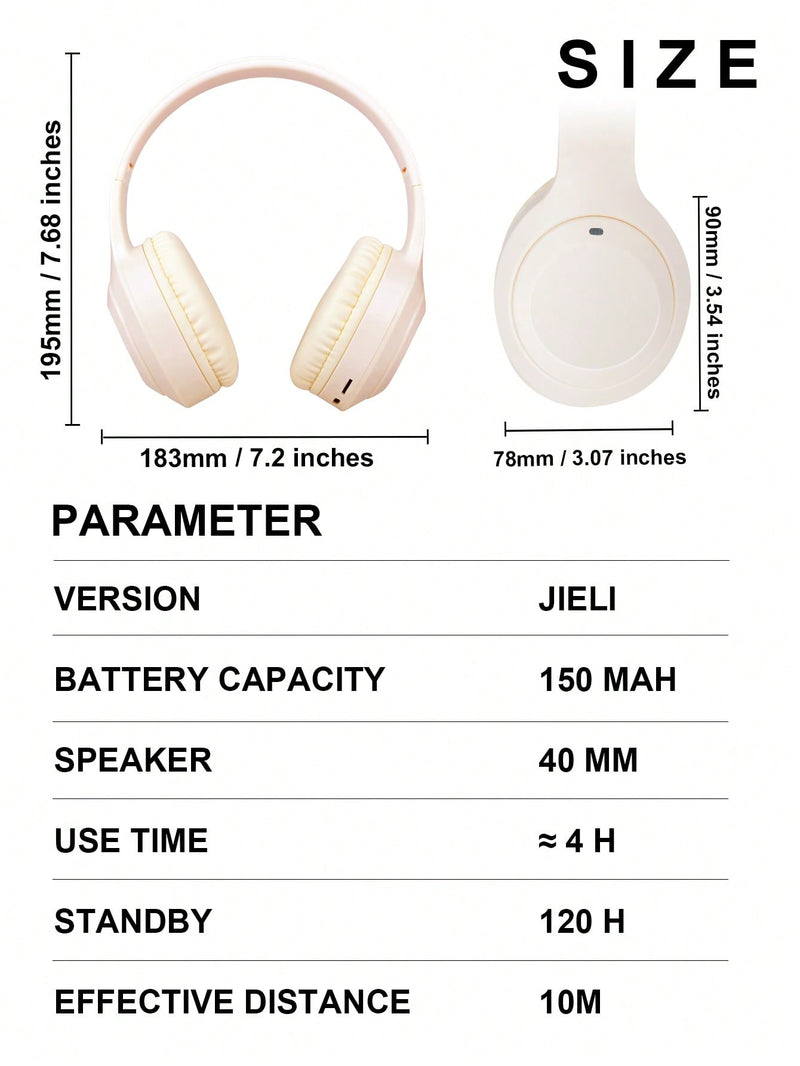 Wireless Headset With Full Coverage, Over-ear Design