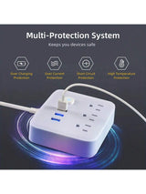 1pc Desktop Power Strip With 3 Outlets