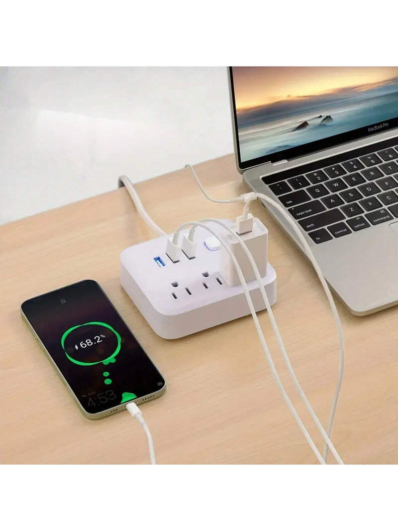 1pc Desktop Power Strip With 3 Outlets