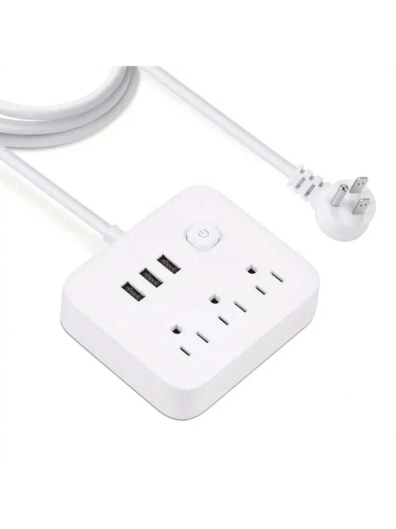 1pc Desktop Power Strip With 3 Outlets