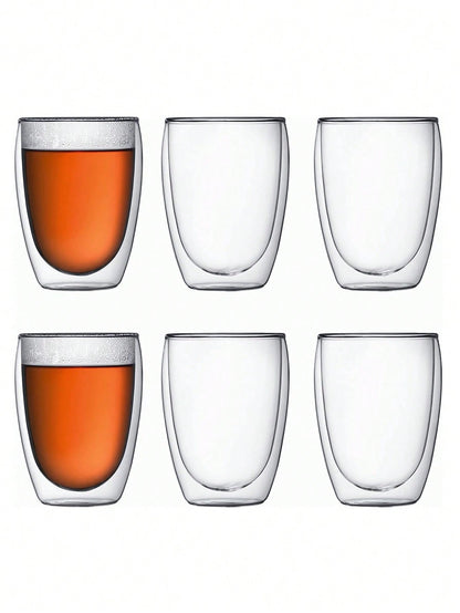 1pc/4pcs 400ml/500ml Transparent Glass Cup With Lid And Straw