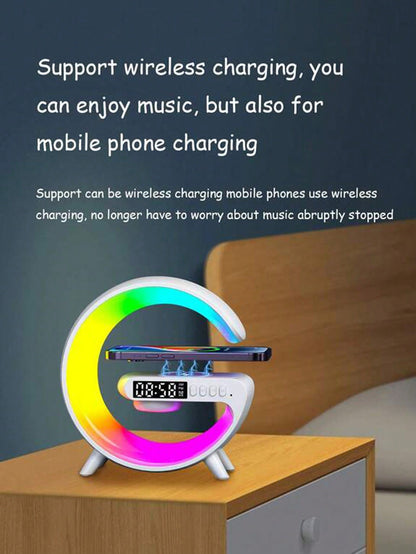 Wireless Charger Digital Clock Atmosphere Lamp, 3 In 1
