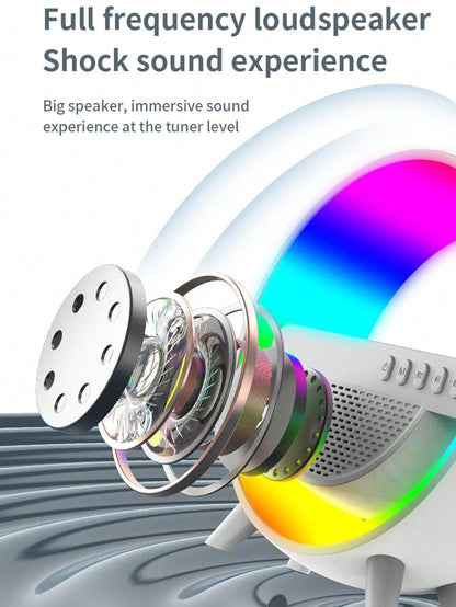 Wireless Charger Digital Clock Atmosphere Lamp, 3 In 1