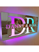 1pc Custom Name Mirror LED Light, Personalized Light Up Mirror Signs
