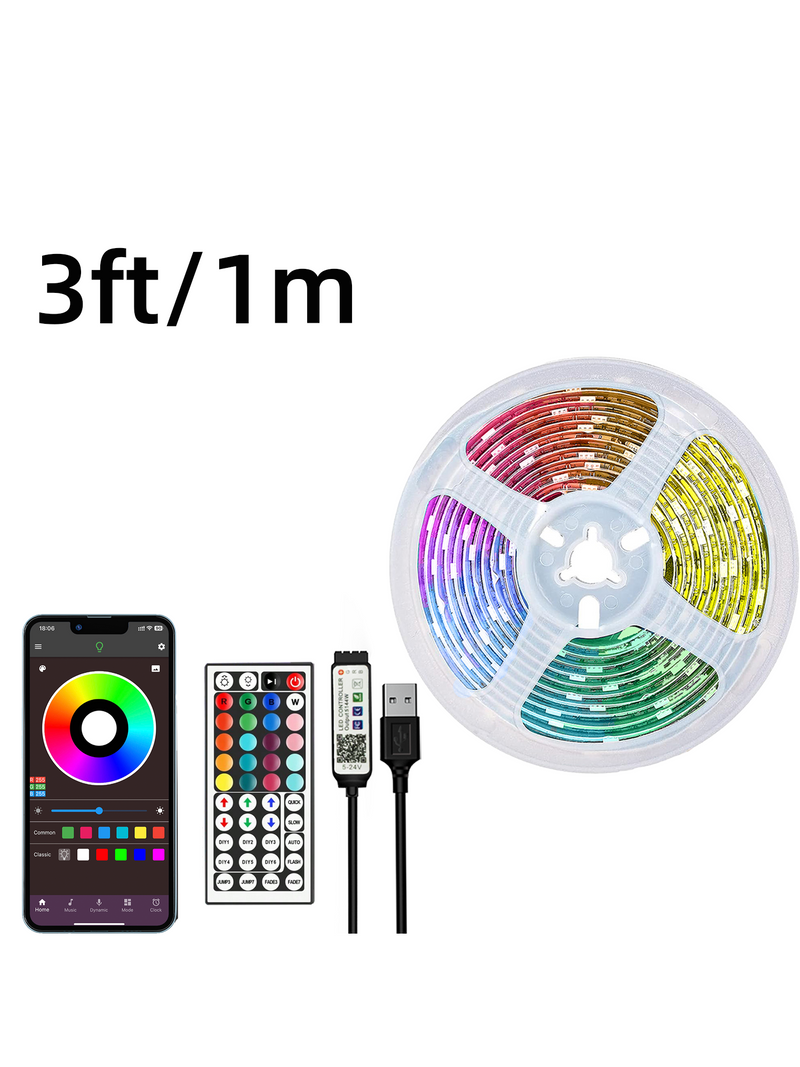 16ft-100ft LED Strip Lights,Sync With Music,With Timing Settings