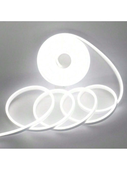 1pc 5v Usb Led Neon Light Strip, White Color With Button Switch