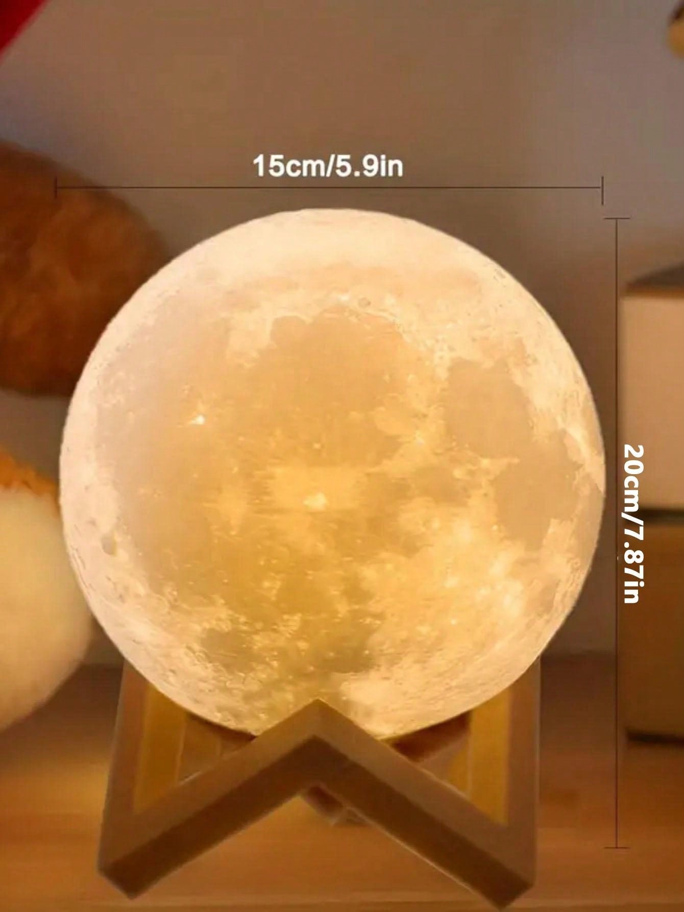 3d Moon Lamp With Remote Control, 16-Color Changing Starry Sky