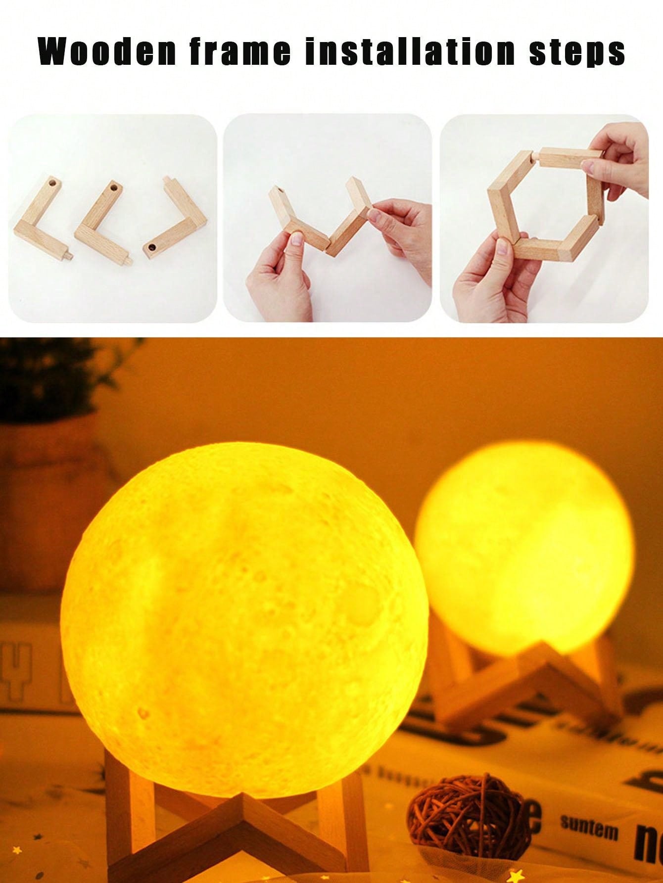 3d Moon Lamp With Remote Control, 16-Color Changing Starry Sky