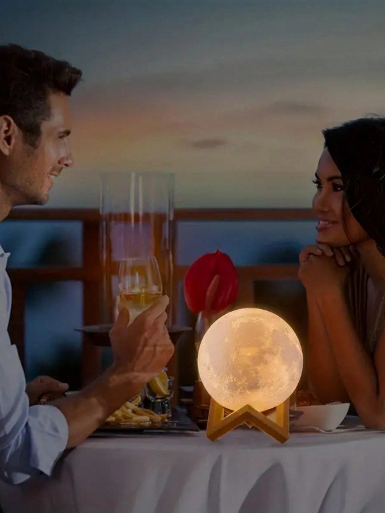 3d Moon Lamp With Remote Control, 16-Color Changing Starry Sky