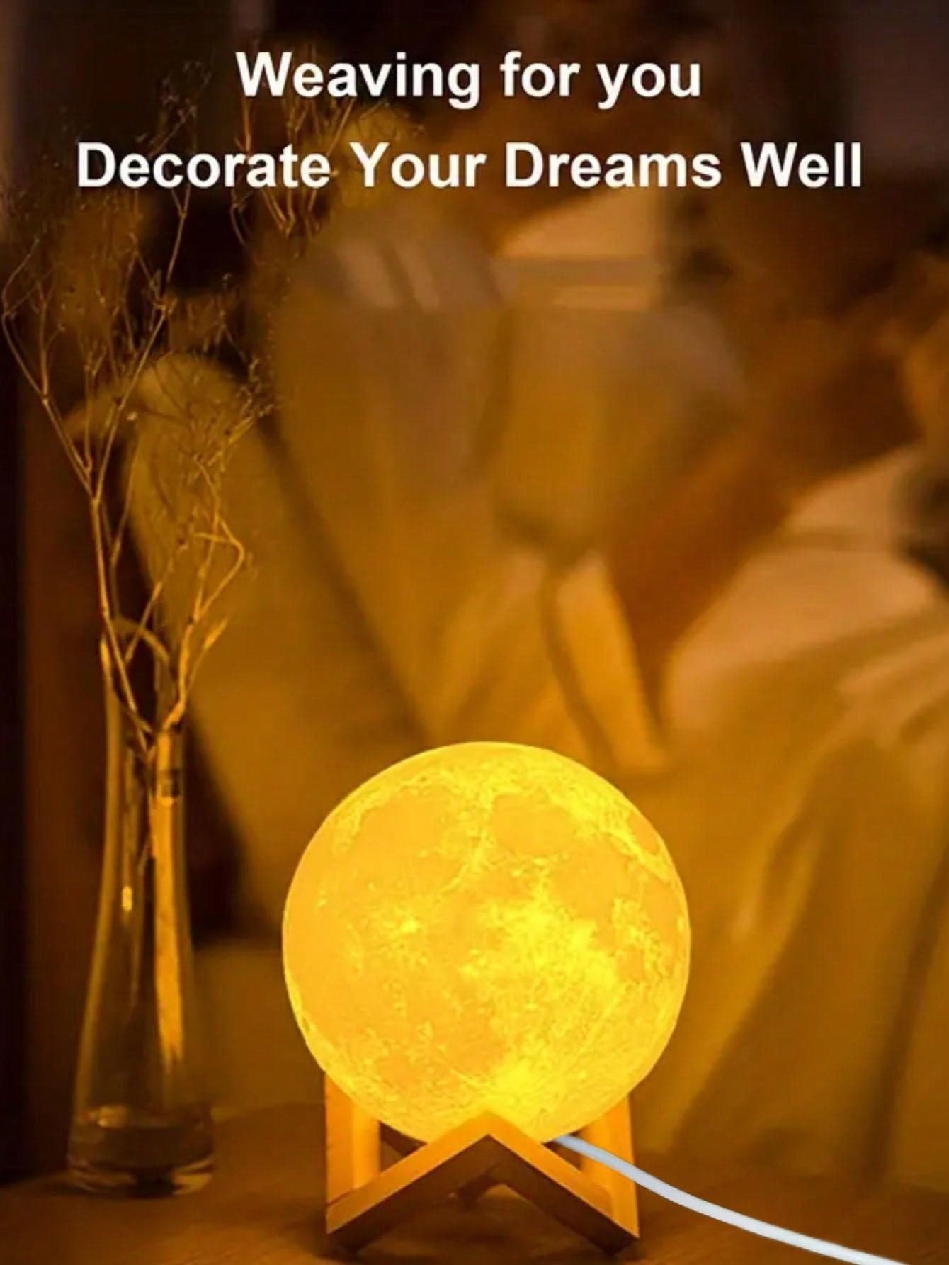 3d Moon Lamp With Remote Control, 16-Color Changing Starry Sky